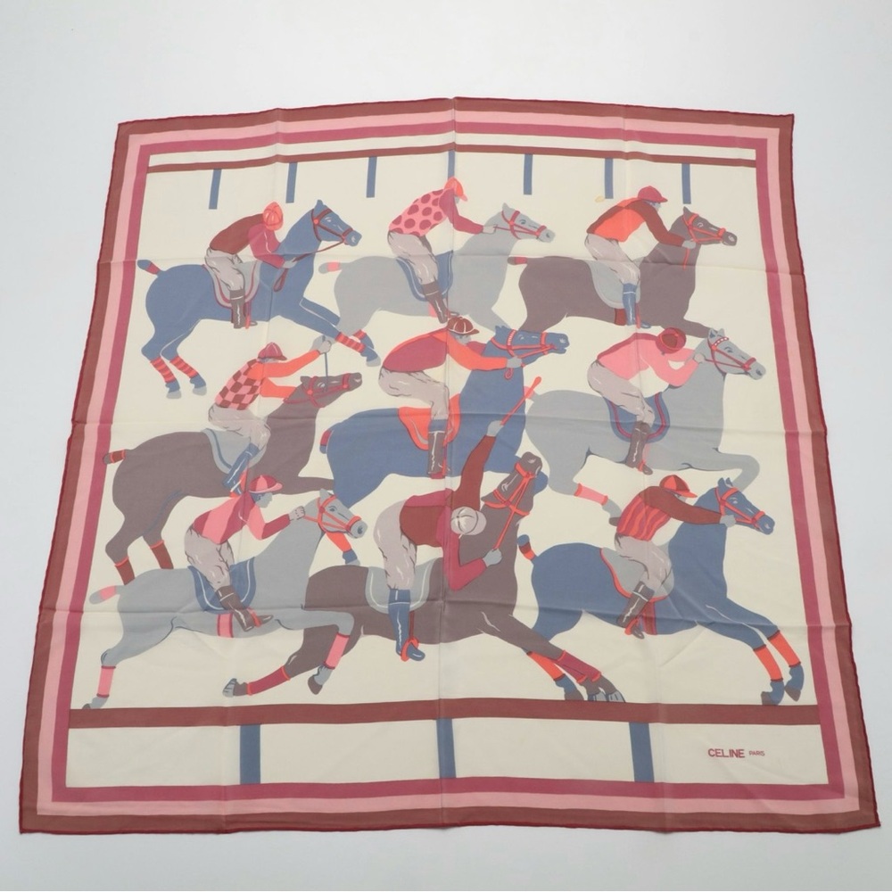 Céline Horse Racing Multicolored Scarf